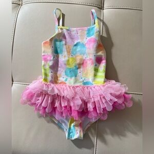 Biscotti Ice Cream toddler girl one piece swimsuit ruffles tutu tulle sequins 5T
